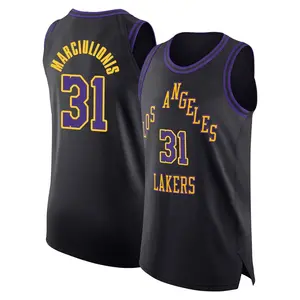 Los Angeles Lakers Authentic Black Augustas Marciulionis 2023/24 City Edition Jersey - Men's