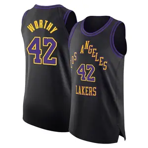 Los Angeles Lakers Authentic Black James Worthy 2023/24 City Edition Jersey - Men's