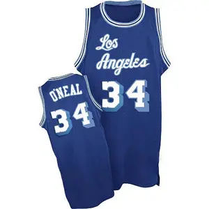 Los Angeles Lakers Authentic Blue Shaquille O'Neal Throwback Jersey - Men's