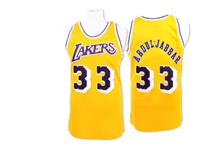 Los Angeles Lakers Authentic Gold Kareem Abdul-Jabbar Throwback Jersey - Men's