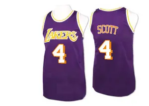 Los Angeles Lakers Authentic Purple Byron Scott Throwback Jersey - Men's