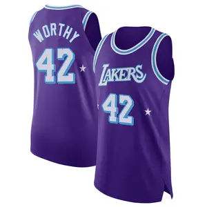Los Angeles Lakers Authentic Purple James Worthy 2021/22 Jersey - City Edition - Men's