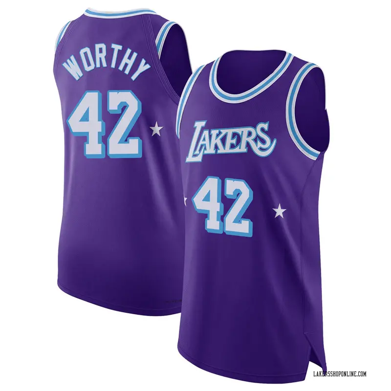 Los Angeles Lakers Authentic Purple James Worthy 2021/22 Jersey - City Edition - Men's