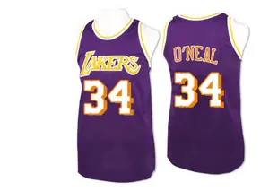 Los Angeles Lakers Authentic Purple Shaquille O'Neal Throwback Jersey - Men's