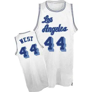 Los Angeles Lakers Authentic White Jerry West Throwback Jersey - Men's