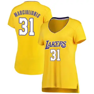 Los Angeles Lakers Fast Break Gold Augustas Marciulionis Jersey - Icon Edition - Women's