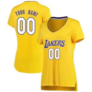 Los Angeles Lakers Fast Break Gold Custom Jersey - Icon Edition - Women's