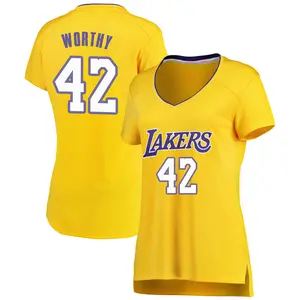 Los Angeles Lakers Fast Break Gold James Worthy Jersey - Icon Edition - Women's