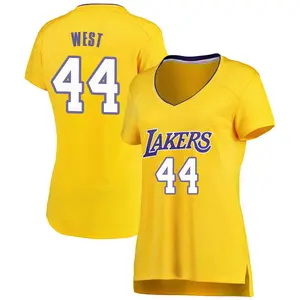 Los Angeles Lakers Fast Break Gold Jerry West Jersey - Icon Edition - Women's