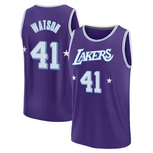 Los Angeles Lakers Fast Break Purple Anton Watson 2021/22 Replica City Edition Jersey - Men's