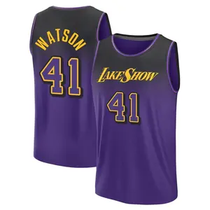Los Angeles Lakers Fast Break Purple Anton Watson Fanatics 2024/25 City Edition Jersey - Men's