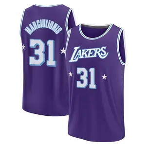 Los Angeles Lakers Fast Break Purple Augustas Marciulionis 2021/22 Replica City Edition Jersey - Men's