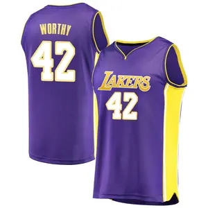 Los Angeles Lakers Fast Break Purple James Worthy Jersey - Statement Edition - Men's