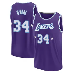 Los Angeles Lakers Fast Break Purple Shaquille O'Neal 2021/22 Replica City Edition Jersey - Men's