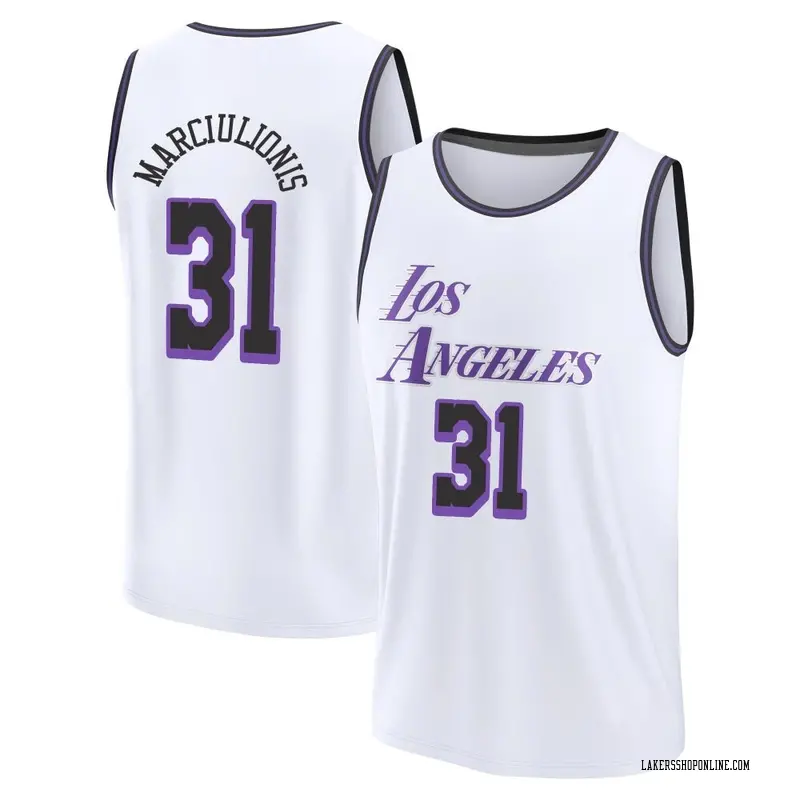Los Angeles Lakers Fast Break White Augustas Marciulionis 2022/23 City Edition Jersey - Men's