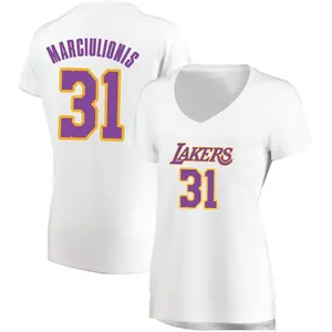 Los Angeles Lakers Fast Break White Augustas Marciulionis Jersey - Association Edition - Women's