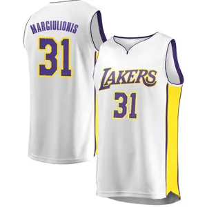 Los Angeles Lakers Fast Break White Augustas Marciulionis Jersey - Association Edition - Youth