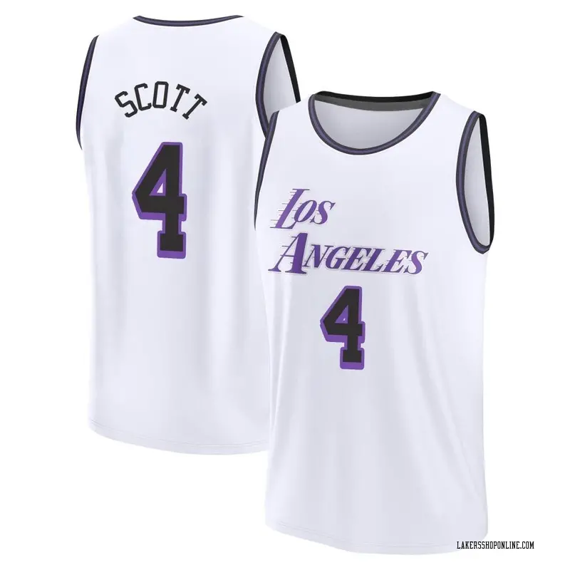 Los Angeles Lakers Fast Break White Byron Scott 2022/23 City Edition Jersey - Men's