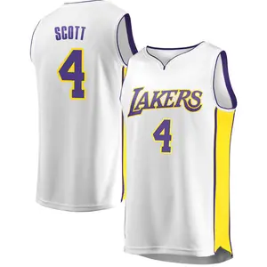 Los Angeles Lakers Fast Break White Byron Scott Jersey - Association Edition - Men's
