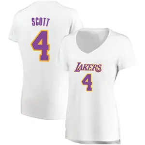 Los Angeles Lakers Fast Break White Byron Scott Jersey - Association Edition - Women's