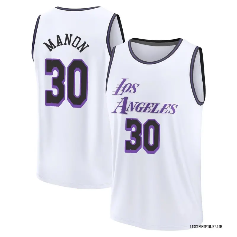 Los Angeles Lakers Fast Break White Chris Manon 2022/23 City Edition Jersey - Youth
