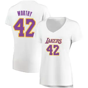 Los Angeles Lakers Fast Break White James Worthy Jersey - Association Edition - Women's