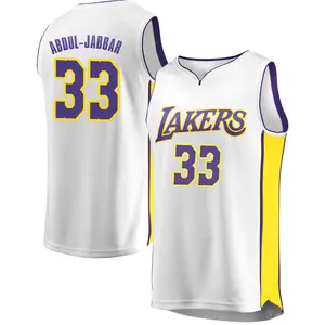 Los Angeles Lakers Fast Break White Kareem Abdul-Jabbar Jersey - Association Edition - Men's