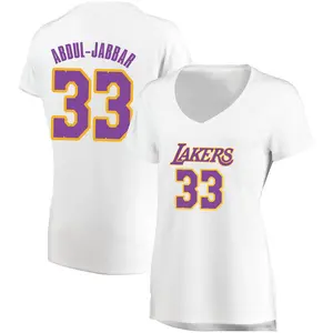 Los Angeles Lakers Fast Break White Kareem Abdul-Jabbar Jersey - Association Edition - Women's
