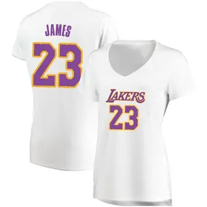 Los Angeles Lakers Fast Break White LeBron James Jersey - Association Edition - Women's