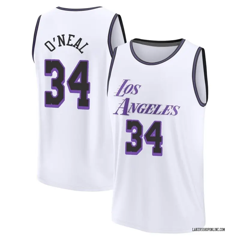 Los Angeles Lakers Fast Break White Shaquille O'Neal 2022/23 City Edition Jersey - Men's