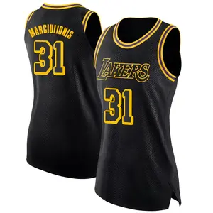 Los Angeles Lakers Swingman Black Augustas Marciulionis Jersey - City Edition - Women's