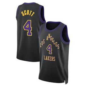 Los Angeles Lakers Swingman Black Byron Scott 2023/24 City Edition Jersey - Youth