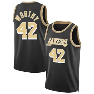 Los Angeles Lakers Swingman Black James Worthy Select Series Jersey - Men's