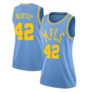 Los Angeles Lakers Swingman Blue James Worthy Hardwood Classics Jersey - Women's