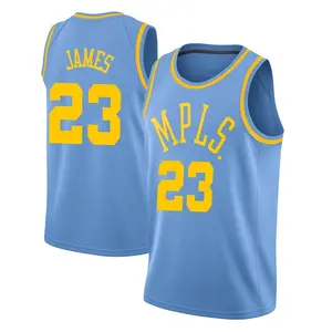 Los Angeles Lakers Swingman Blue LeBron James Hardwood Classics Jersey - Men's