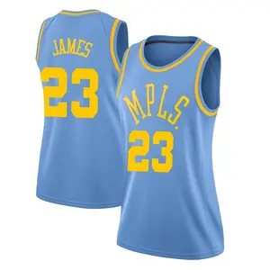 Los Angeles Lakers Swingman Blue LeBron James Hardwood Classics Jersey - Women's