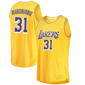 Los Angeles Lakers Swingman Gold Augustas Marciulionis 2018/19 Jersey - Icon Edition - Youth