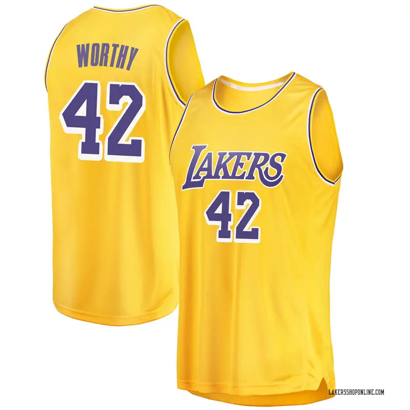 Los Angeles Lakers Swingman Gold James Worthy 2018/19 Jersey - Icon Edition - Men's