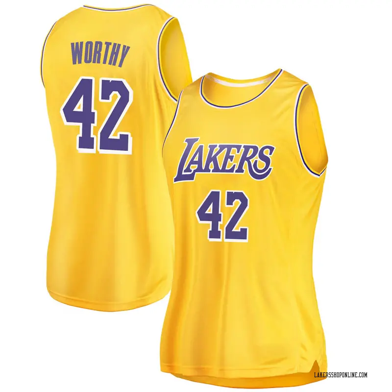 Los Angeles Lakers Swingman Gold James Worthy 2018/19 Jersey - Icon Edition - Women's