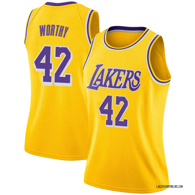 Los Angeles Lakers Swingman Gold James Worthy 2018/19 Jersey - Icon Edition - Women's