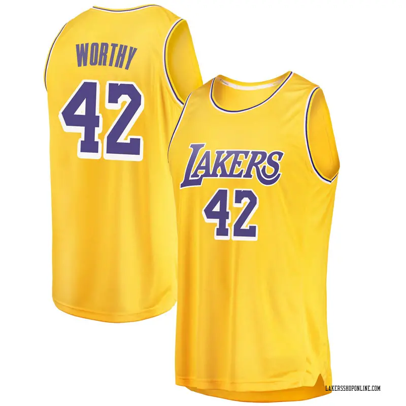 Los Angeles Lakers Swingman Gold James Worthy 2018/19 Jersey - Icon Edition - Youth