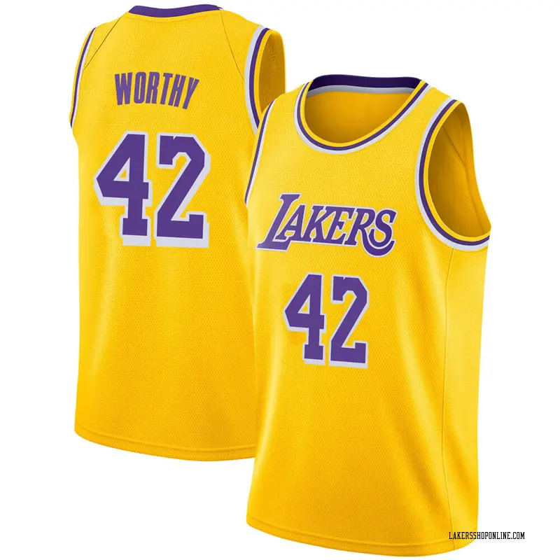 Los Angeles Lakers Swingman Gold James Worthy 2018/19 Jersey - Icon Edition - Youth