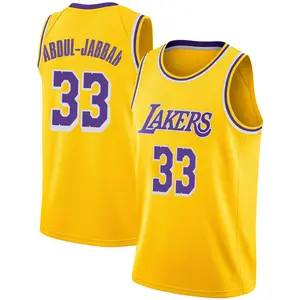 Los Angeles Lakers Swingman Gold Kareem Abdul-Jabbar 2018/19 Jersey - Icon Edition - Youth
