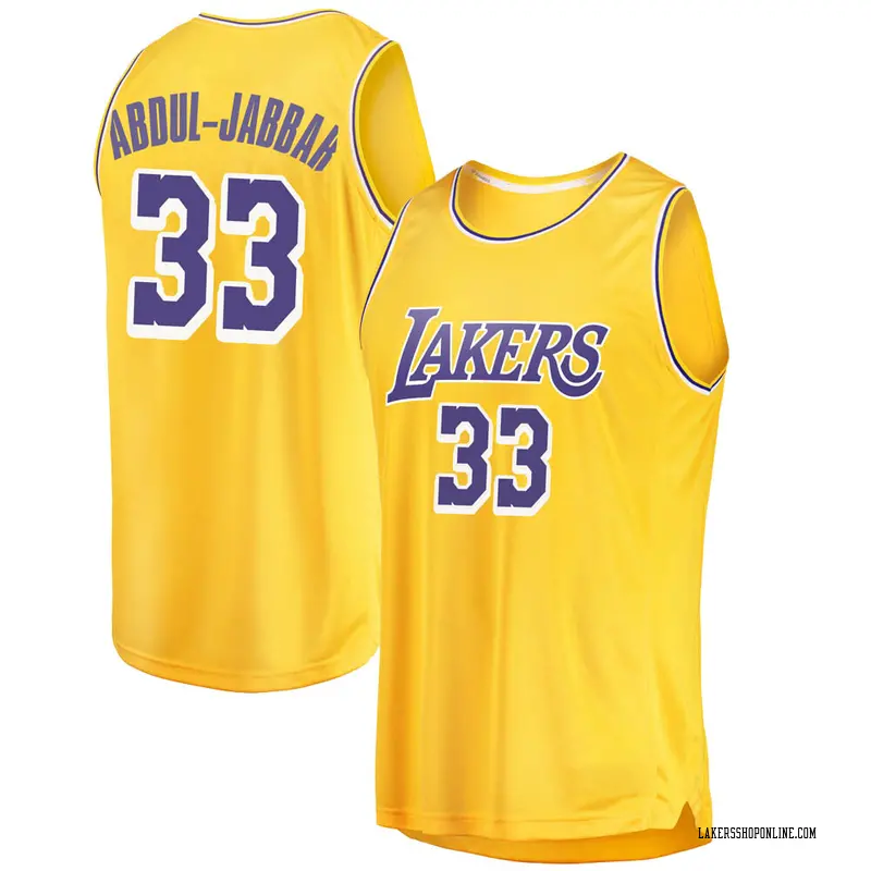 Los Angeles Lakers Swingman Gold Kareem Abdul-Jabbar 2018/19 Jersey - Icon Edition - Youth