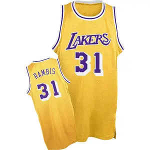 Los Angeles Lakers Swingman Gold Kurt Rambis Throwback Jersey - Men's