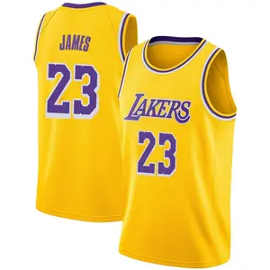 Los Angeles Lakers Swingman Gold LeBron James 2018/19 Jersey - Icon Edition - Men's