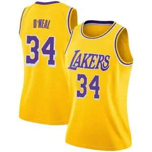 Los Angeles Lakers Swingman Gold Shaquille O'Neal 2018/19 Jersey - Icon Edition - Women's
