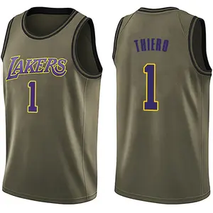 Los Angeles Lakers Swingman Green Adou Thiero Salute to Service Jersey - Men's