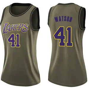 Los Angeles Lakers Swingman Green Anton Watson Salute to Service Jersey - Women's