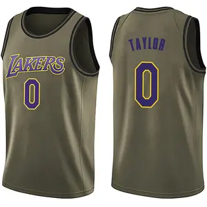 Los Angeles Lakers Swingman Green Ethan Taylor Salute to Service Jersey - Men's